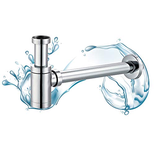Starbath Plus - Sifón para Lavabo - Color Zinc Cromado - Ideal Desagüe Universal - Ideal para Lavabos de Baños y Aseos - Válvula Cromada y Diseño Elegante