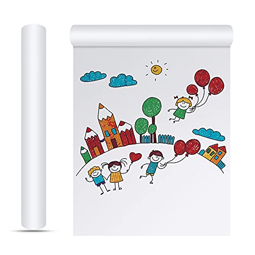 XAVSWRD 2 Rollos de Papel para Pintar para Niños Papel Kraft Blanco de Dibujo de 70 Gramajes de 22 cm x 10 m Papel para Dibujar con Lápiz Rotulador Lápiz de Colores Tinte o Acuarela
