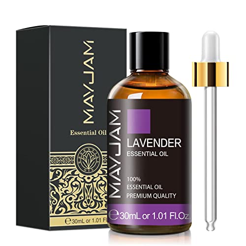 MAYJAM Aceites Esenciale de Lavanda 30 ml, 100% Naturales Puros, Aceite Esencial de Aromaterapia de Grado Terapéutico, Aceite Esenciales para Humidificador, Difusor, Regalos Perfectos