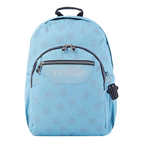 TOTTO Mochila escolar adaptable a carro azul y estrellas - Acuareles