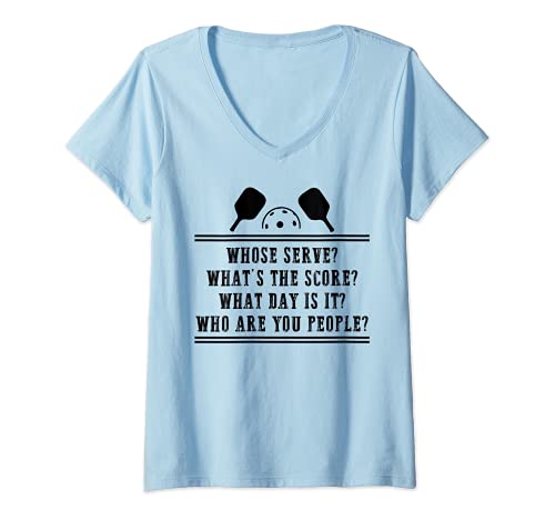 Mujer Pickleball Cuyo Servir ¿Cuál es la puntuación ¿Quiénes son ustedes personas Camiseta Cuello V