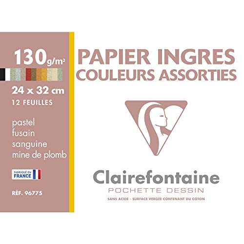 Clairefontaine 96775 C ,  Dibujo 12 hojas), colores diversos