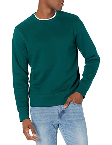 Amazon Essentials Sudadera de Forro Polar con Cuello Redondo (Disponible en Tallas Grandes y Largos Especiales) Hombre, Verde Bosque, M