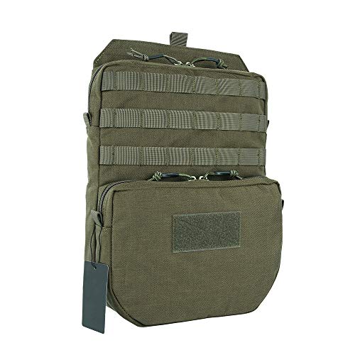 EXCELLENT ELITE SPANKER Paquete de hidratación táctica MOLLE para vejiga de Agua de hidratación 3L Accesorio de Chaleco Molle(Verde Humo)