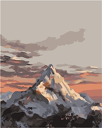 UBEYBI Paint By Number Pintar Por Números Para Adultos Niños Paisaje De Montaña De Nieve Diy Pintura Por Números Kits Principiante Con Pinceles Lienzo Acrílico Pintura Al Óleo Artes Manualidades