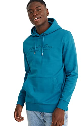 C&A Hombre Sudadera con Capucha Turquesa Oscuro L
