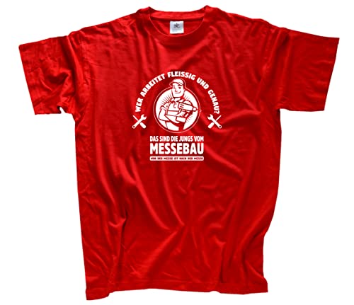 Quién trabaja carnoso y exactamente, estos son los chicos de la camiseta de construcción de ferias, rojo, M
