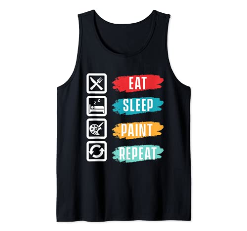 Comer sueño pintura pintor paleta colores dibujo decoración Camiseta sin Mangas