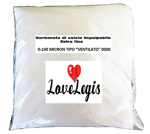 Carbonato de calcio impalpable muy fino - blanco meudon - 0-100 micras - polvo de mármol caco3 - relleno inerte para resina y tizas - útil para pH del suelo - arte - 3 kg