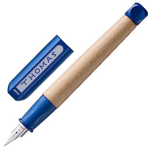 Lamy abc 009 Pluma estilográfica de madera de arce y plástico en color azul - muelle de acero pulido - grosor de la pluma F