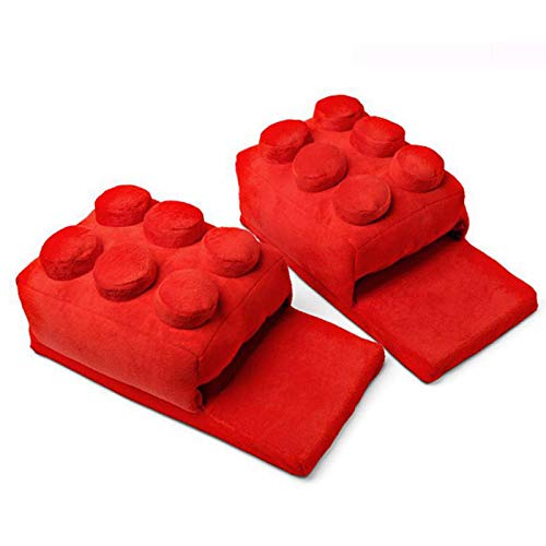 Zapatillas de casa cálidas de invierno Unisex zapatillas de algodón de felpa de ladrillo de dibujos animados calientes zapatillas de pareja de mujeres de terciopelo súper suave lindas divertidas