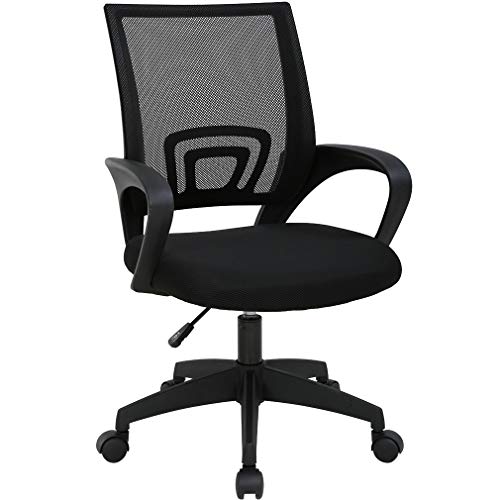 T-LoVendo Silla de Oficina con Soporte Lumbar - Color Negro