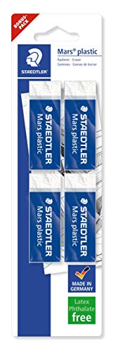 Staedtler 526 50 Mars - Lote de gomas (4 unidades, 1 paquete)