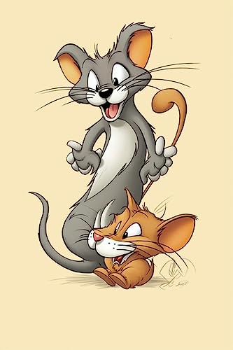 cnmd DIY Pintar por números Ratón de dibujos animados artísticos pintar por nuimeros lienzo Con kits de pincel y pintura acrílica Tema Arte digital de pared para el hogar50x70cm(Sin marco)