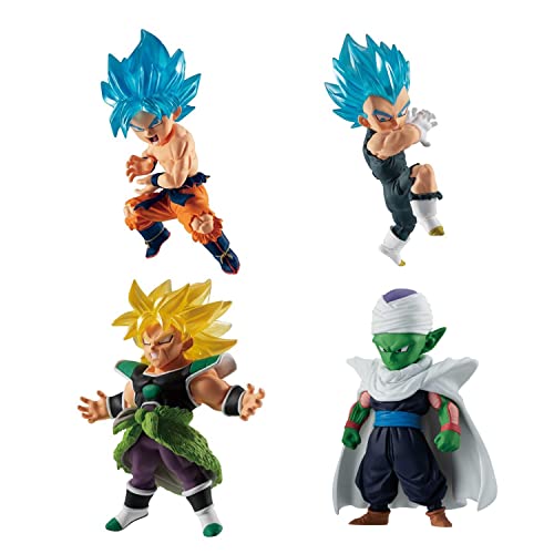 Dragon Ball Super Adverge 86610 - Juego de figuras de 2 pulgadas (3 unidades, Super Saiyan Blue Goku, Super Saiyan Blue Vegeta, Super Saiyan Broly, Piccolo,