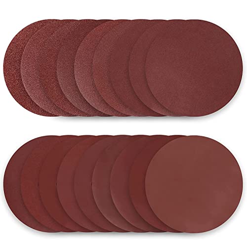 Secwell Discos de lija 180 mm 50 piezas papel abrasivo autoadhesivos grano cada 40/60/80/100/120/150/180/240/320/400 para lijadora excéntrica