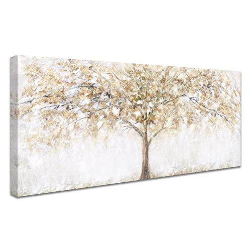 Brillando Árbol Marco de madera Cuadros Modernos abstracto Lienzo Pintura Cartel HD Impresión de Imagen Foto cuadros decorativos Salon Dormitorio Comedor Decoracion pared Listo para colgar 50x120cm