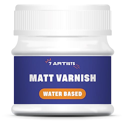 7 Artists Barniz para Pintura Acrilica 50 ml Barniz Acrilico Mate | Barniz Pintura Acrilica | Barniz para Acrilico | Barniz Mate Incoloro| Barniz Acrílico | Barniz Mate | Barniz Incoloro Mate