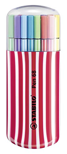 Rotulador stabilo punta de fibra pen 68 zebrui cereza estuche de 20 unidades colores surtidos