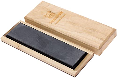 Skerper Hard Black Arkansas Piedra de Afilar Natural NABE20, para Afilar Cuchillos de Cocina, Cuchillos de Exterior, Cuchillas y Herramientas para Trabajar la Madera