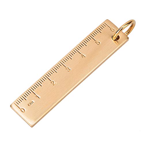 Alvinlite Regla de latón Dorado Práctica Regla Recta Vintage Metal Cobre 3 mm de Espesor Mini Regla de latón Colgantes para Regalo Colgante Material Escolar de Oficina