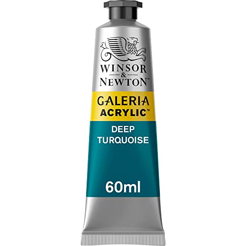 Winsor & Newton Galeria Tubo De Pintura Acrílica, Turquesa Oscuro, 60 ml (Paquete de 1), 60
