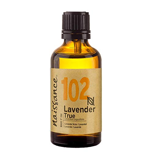 Naissance Aceite Esencial de Lavanda Puro (No.102) 50ml - Aromaterapia Natural, Dormir, Masaje, Cuerpo, Pelo, Relajación - Humificador, Velas, Jabones, Difusor, Ambientador - Vegano, No Deluido