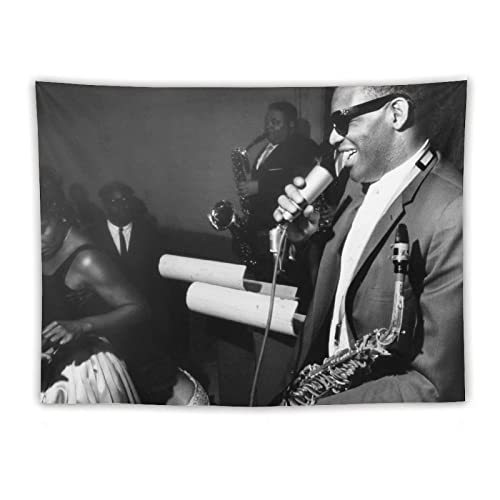 DEODEO Ray Charles - Póster de arte pictórico The Pianist 5 geniales tapices de arte para pared, obras de arte para colgar, decoración del hogar, 60 x 80 pulgadas