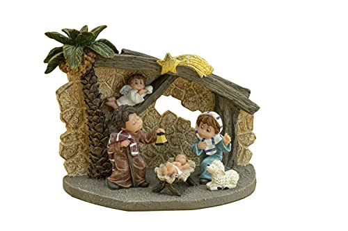 Nadal - Portal de Belén con palmera tamaño 15x8x11 centímetros, modelo 746225