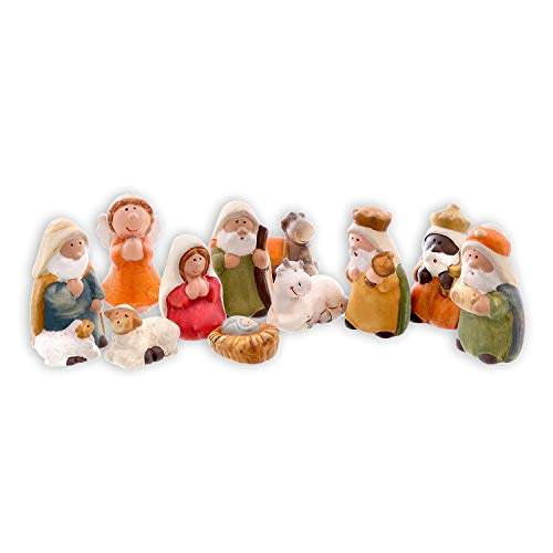 Olsen Natividad - Tradicional Belén - 11 Piezas - Figuras de Cerámica