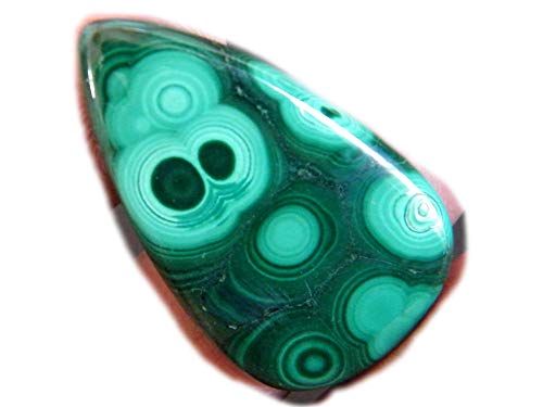 RASIYO Malachite Cabochon, Natural Green Malachite, Green Malachite Gemstone, 64Ct Pear Shape 42x25x5mm, K-03169