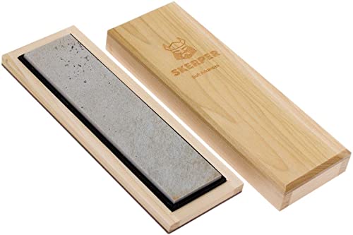Skerper Soft Arkansas Piedra de Afilar Natural NABE01, para Afilar Cuchillos de Cocina, Cuchillos de Exterior y Herramientas para Trabajar la Madera