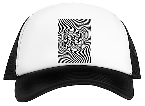 Op Art con Rayas Torcidas Gorra Unisex Blanca Eco-Friendly Snapback