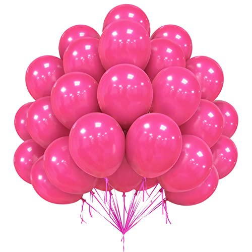 Globos Rosas, 50 Globos Rosas De 12 Pulgadas, Globos De Látex Rosa Oscuro Mate, Globos De Fiesta Para Niños, Globos Para Baby Shower Rosa, Boda Día De San Valentín Decoración De Fiesta De Cumpleaños