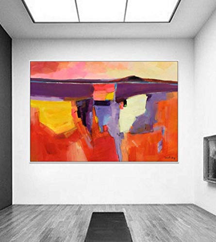 Pintura Al Óleo Pintada A Mano Paisaje Abstracto Moderno Imágenes Pintura Al Óleo,Pintado A Mano Pintado Rojo Sunset Lienzo Arte Cartel Decoración De Pared Para La Sala De Estar De Entrada Decorac