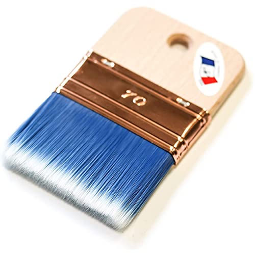 RBN, Cepillo SPALTER Deco pintura made in France es ideal para tus muebles para renovar brocha ancha y plana pelo sintético mango de madera fabricado para todo tipo: aceite acrílico agua barnizado