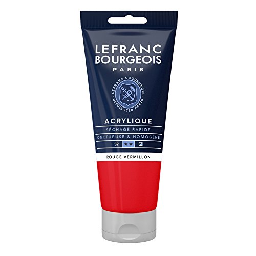 Lefranc Bourgeois Pintura acrílica Fina, Rojo bermellón, 80ml Tube, 80
