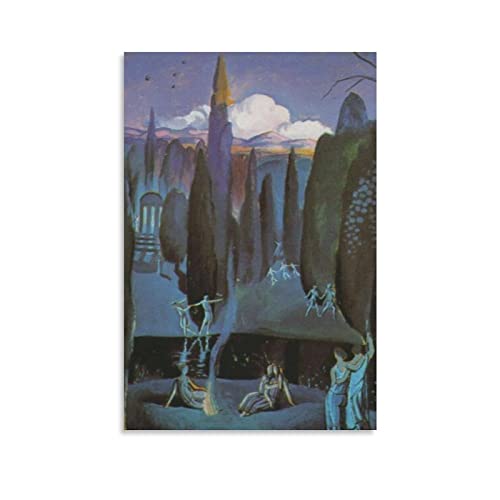 Cartel de pintura de Ninfas en un romántico jardín por Salvador Dalí, obras de arte geniales, arte de pared, impresiones en lienzo para colgar, 40 x 60 cm