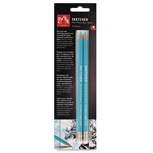 Caran D'Ache Sketcher - Lápiz para dibujar (2 unidades), color azul
