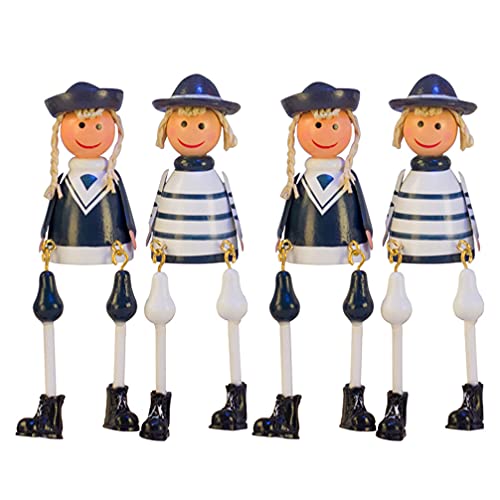Madera Peg Dolls Madera Personas ?eca Cuerpos Figura de Madera Pareja ? Ni?o Y Ni?a con Decoración de Torta para DIY Pintura Arte Peg Decoración Muñecos Para Casa De Madera