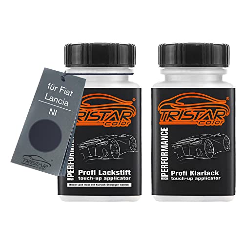 TRISTARcolor Pintura del Coche Set de lápices de retoque para Fiat/Lancia NI Dolphin Blue Metallic Pintura Base Pintura Transparente, 50 ml Cada uno