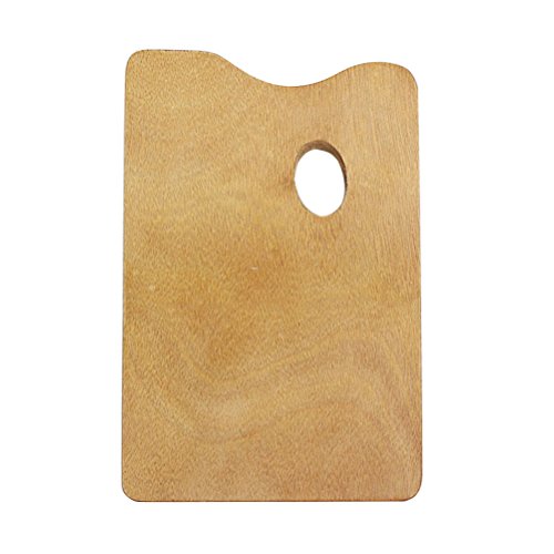 FARUTA Paleta de pintura de madera Paleta cuadrada de pintura al óleo con orificio para el pulgar para pintura acrílica al óleo y Gouache (color : como se muestra)