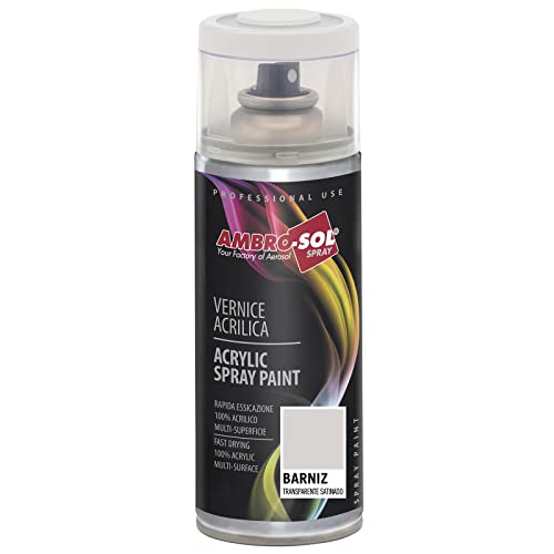AMBRO-SOL - Pintura Acrílica en Spray, Transparente Satinado, 400 ml