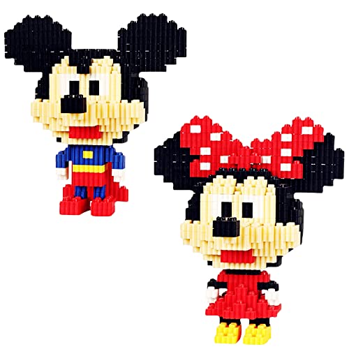 Bloques De Construcción en Miniatura 2 Piezas, Miniatura Building Blocks Dibujos Animados, Ladrillos De Construcción Niños Kit, Regalos De Cumpleaños para Adultos Niños