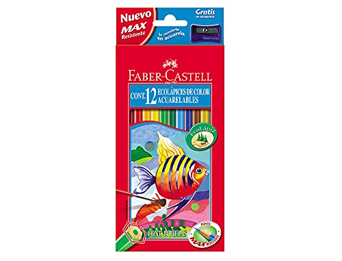 Lapices de colores faber castell acuarelables caja de 12 unidades colores surtidos
