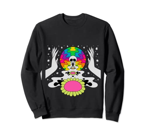 Psicodélico Abstracto Arte Desnudo Hippie Trippy Regalo Sudadera