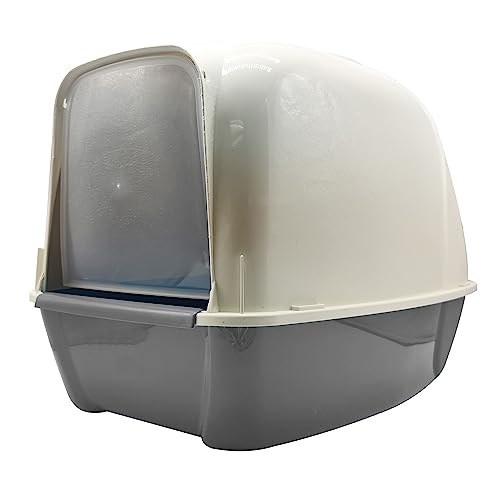 BPS Aseo Cerrado para Gato Arenero Cubierto Sanitaria Bandeja Arena para Mascotas Gatos 3 Colores (Gris) BPS-4223GR