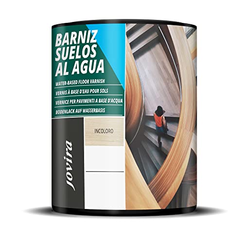 Barniz Suelos al Agua, protege todo tipo de suelos de madera en interior. (750 Mililitros, Brillante)