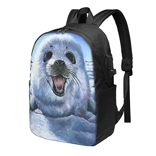 Mochila para laptop de 15.6 pulgadas, mochila para estudiantes, escuela, viajes, senderismo, camping, setas brillantes, arte USB, 17 pulgadas, Papel pintado de pintura de sello de arpa, talla única