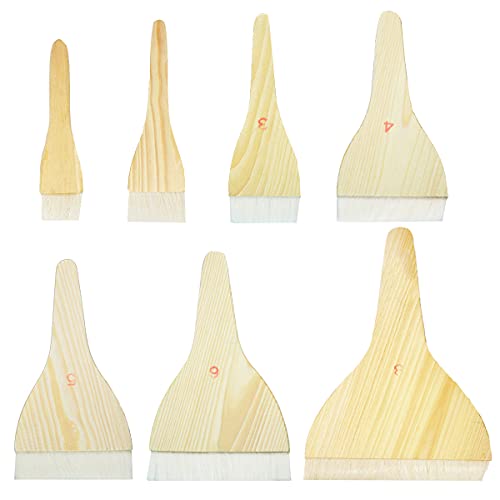 Smavles Pinceles de Repostería, 7Pcs Repostería Y Barbacoa Pinceles de Repostería Brocha para Pan Brocha Comida con Mango de Madera Brocha de Pastelería Untar Aceite Huevo